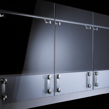 Full glass balustrade close up