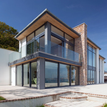 Modern home with aluminium sliding doors