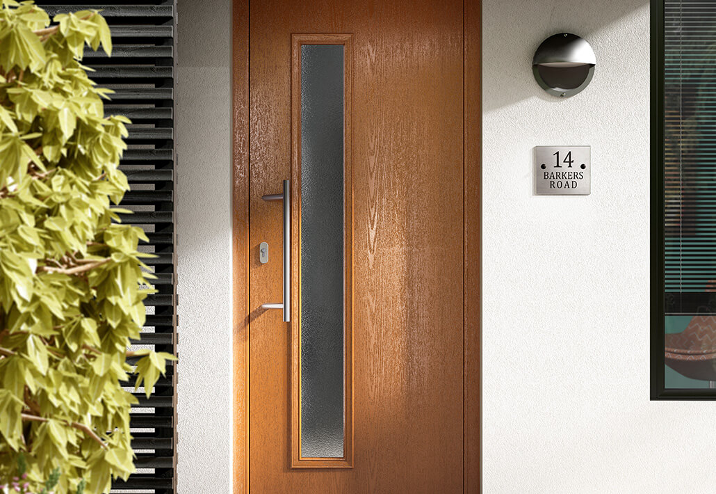 Contemporary oak effect composite door
