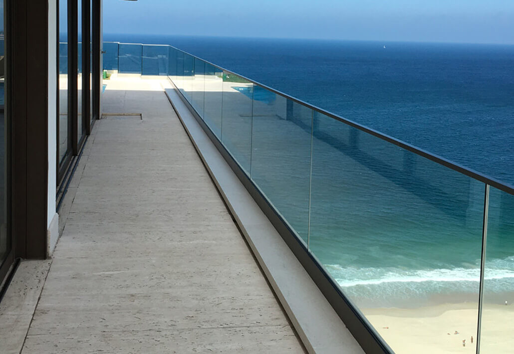 Large glass balustrade