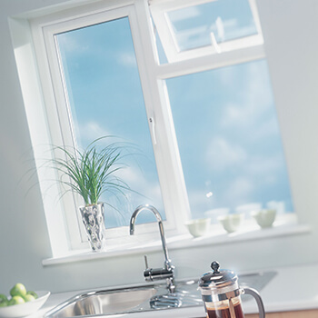 White uPVC casement window interior